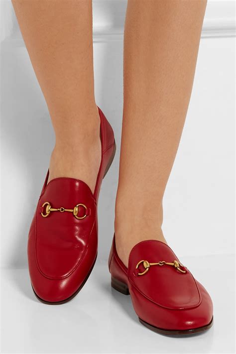 gucci womens red leather driving loafer|Gucci suede loafers women.